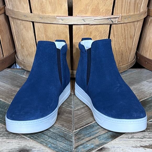 Prada High Top Blue Suede Pull On Chelsea Skate Sneakers Shoes Womens Size 6.5 - Picture 7 of 12